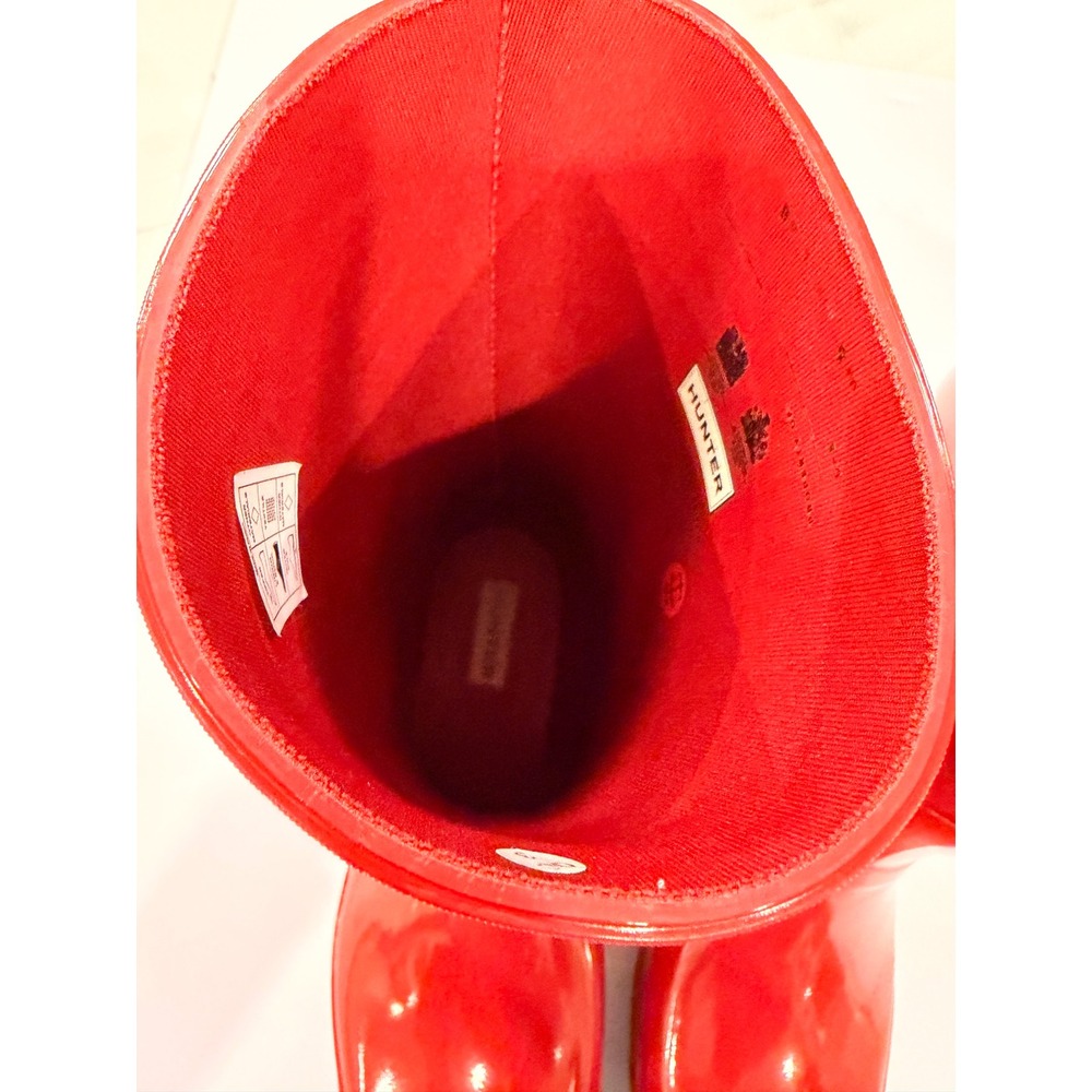 Hunter Original Short Gloss Rain Boots Red Women's US 7 EU 38 - Picture 4 of 11